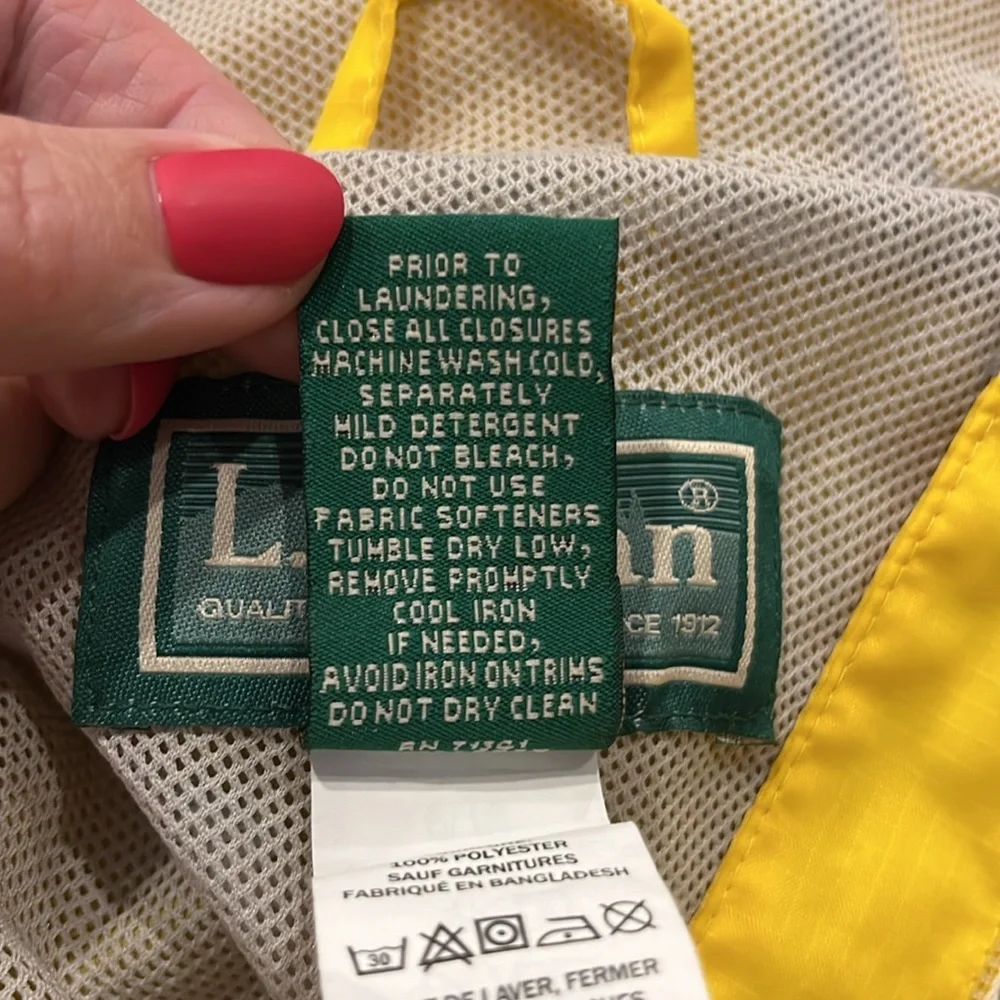 Vintage L.L. Bean raincoat yellow toddler discovery rain jacket size 5-6
